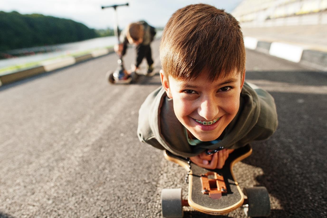 kid on skateboard